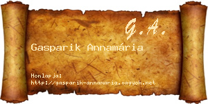 Gasparik Annamária névjegykártya